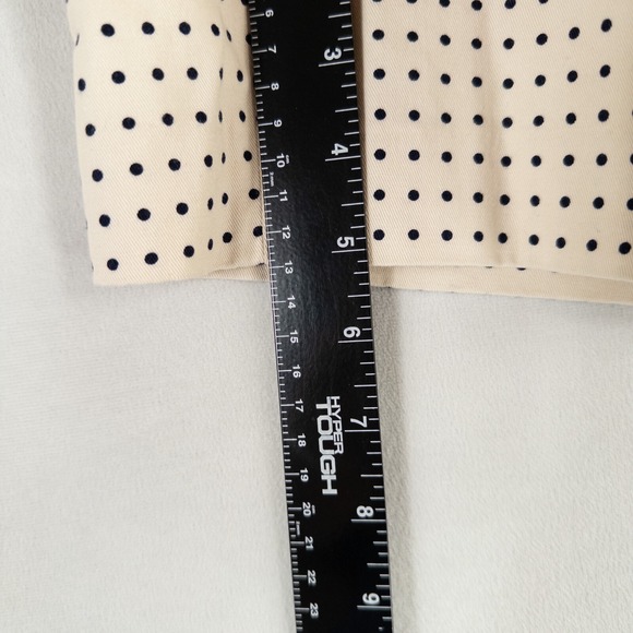 J. Crew 5" Shorts Women 00 Ecru Navy Blue Polka Dot 100% Cotton Flat Front Chino - Picture 7 of 9